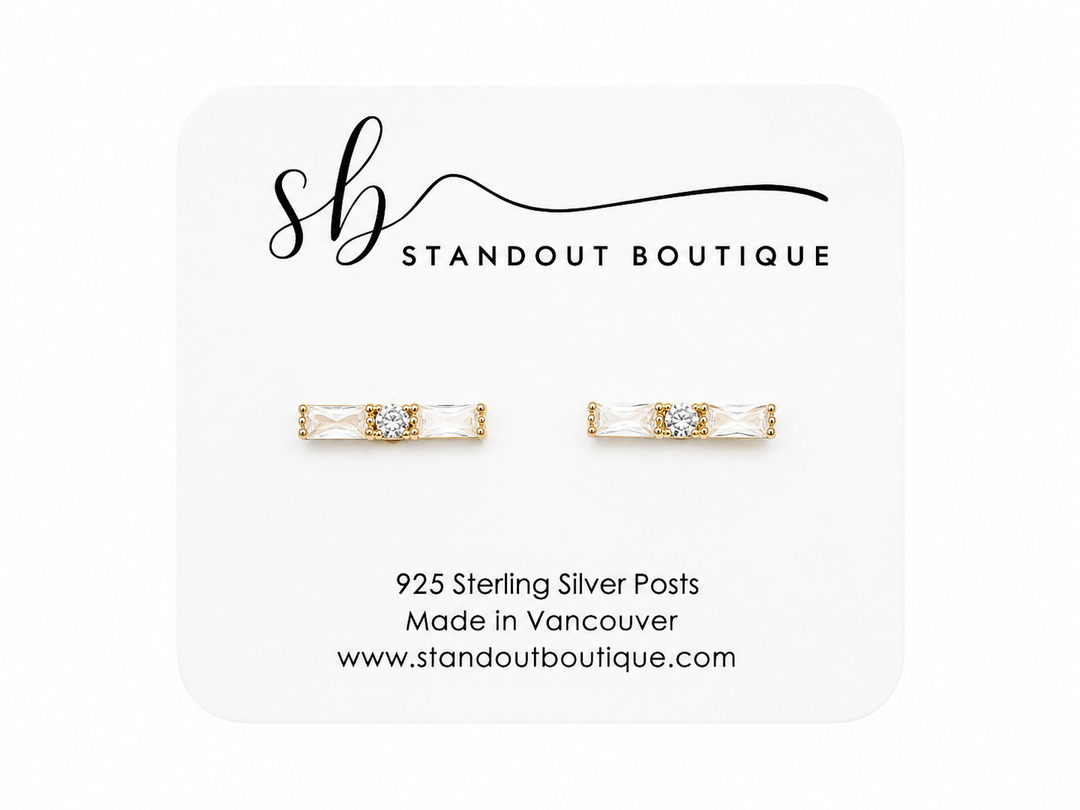 Selia Zirconia Gold Studs