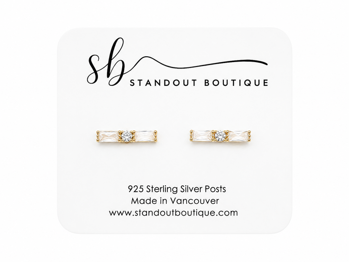 Selia Zirconia Gold Studs