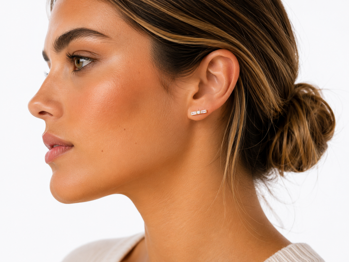 Selia Zirconia Gold Studs