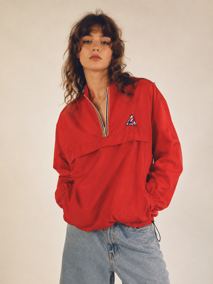 Vintage ISPO International Red 1/2 Zip Windbreaker