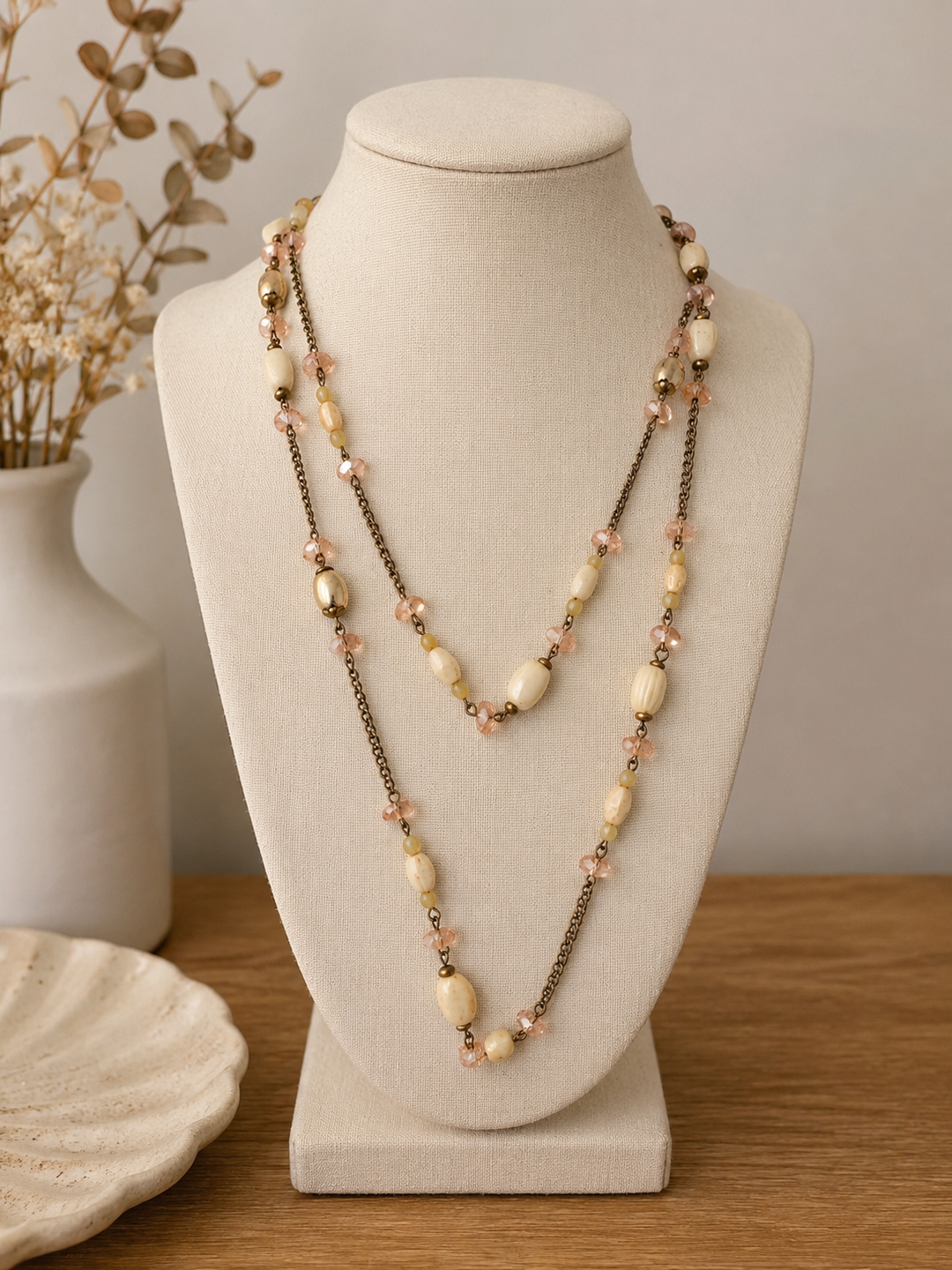 Blush Beaded Boho Necklace