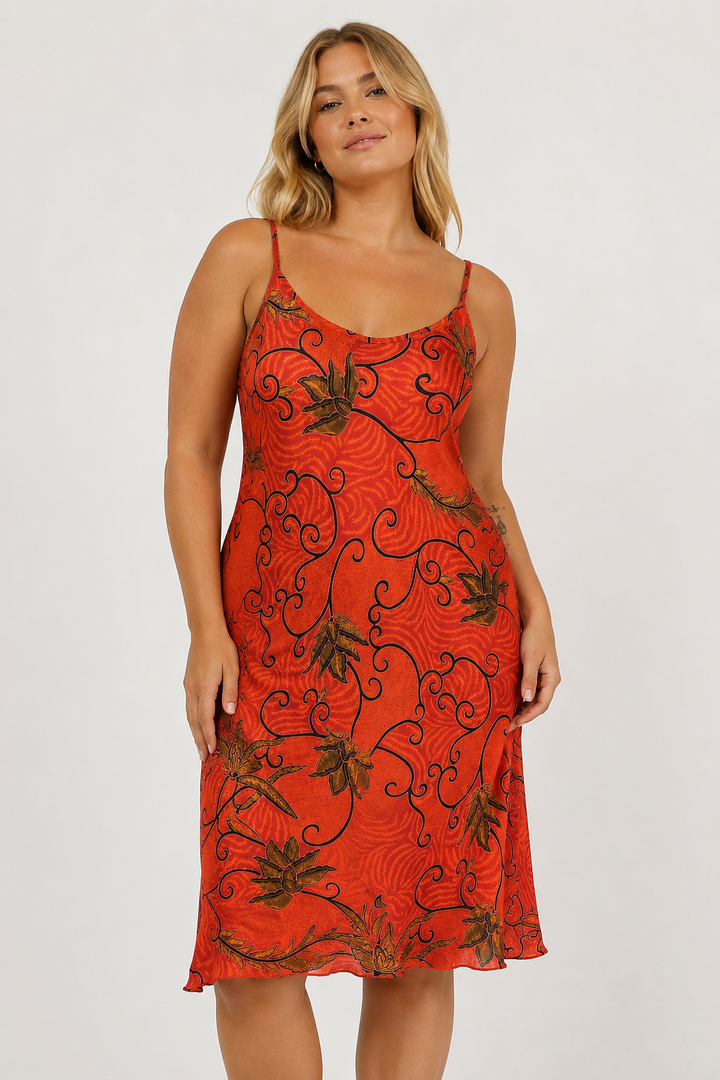 Vintage Sunset Floral Slip Dress
