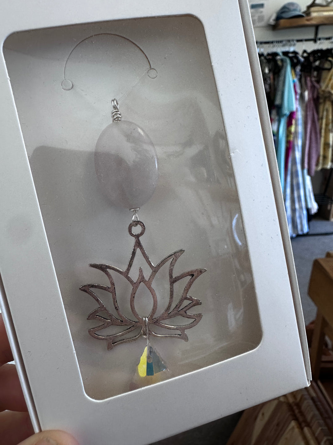 Rose Quartz Lotus Sun Catcher
