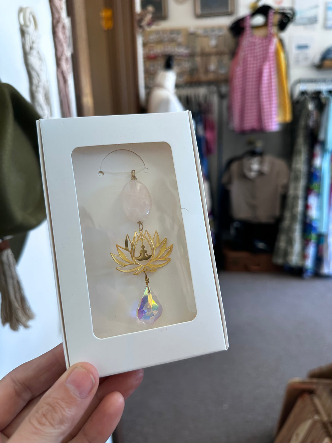 Rose Quartz Meditation Lotus Sun Catcher