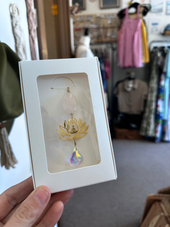 Rose Quartz Meditation Lotus Sun Catcher