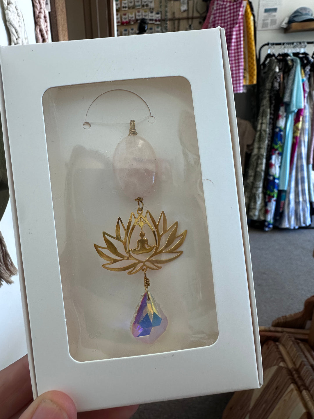 Rose Quartz Meditation Lotus Sun Catcher