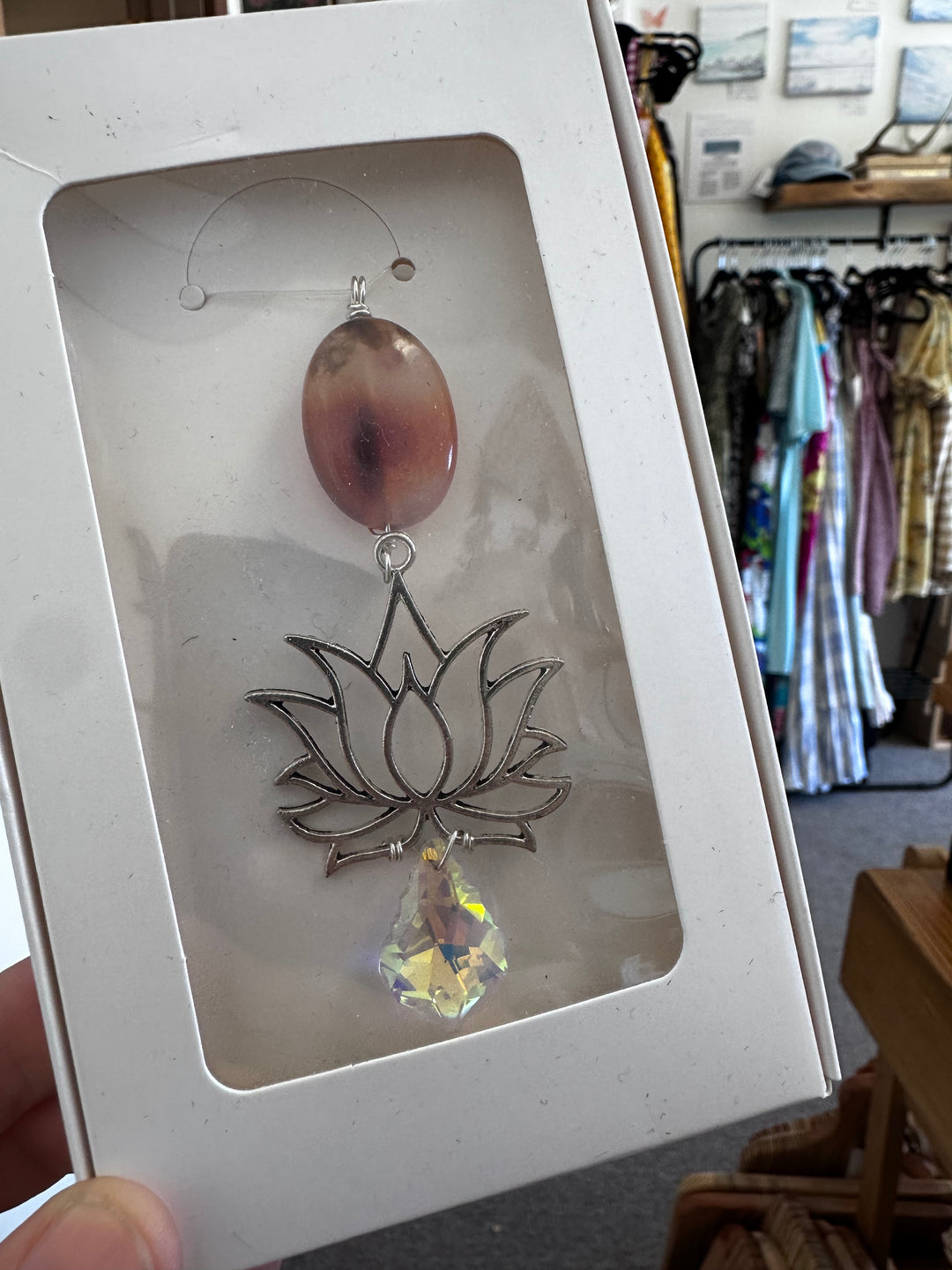 Carnelian Lotus Sun Catcher