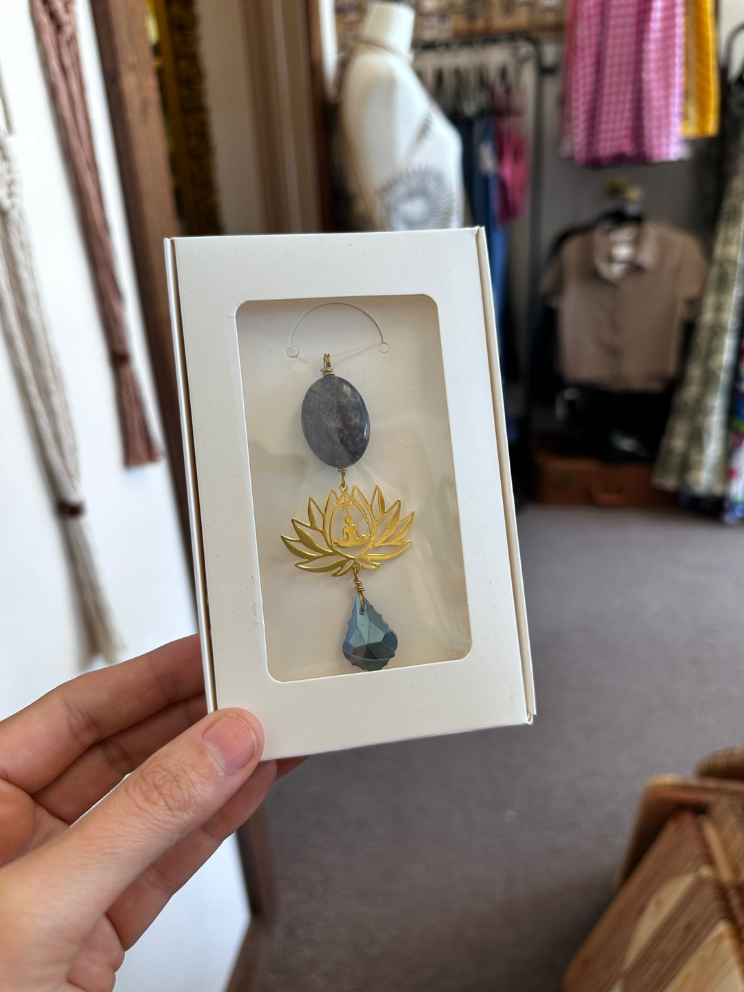 Labradorite Meditation Lotus Sun Catcher