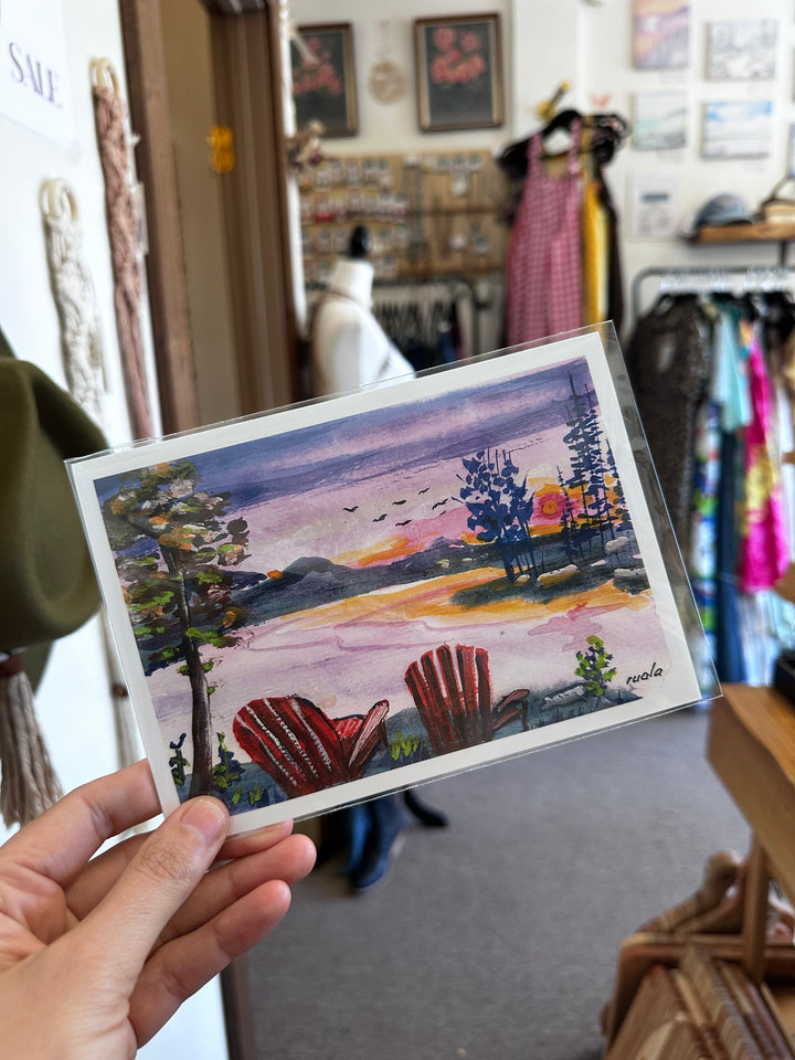 Lakeside Sunset – Art Card by Ruala (Fruitvale, BC)