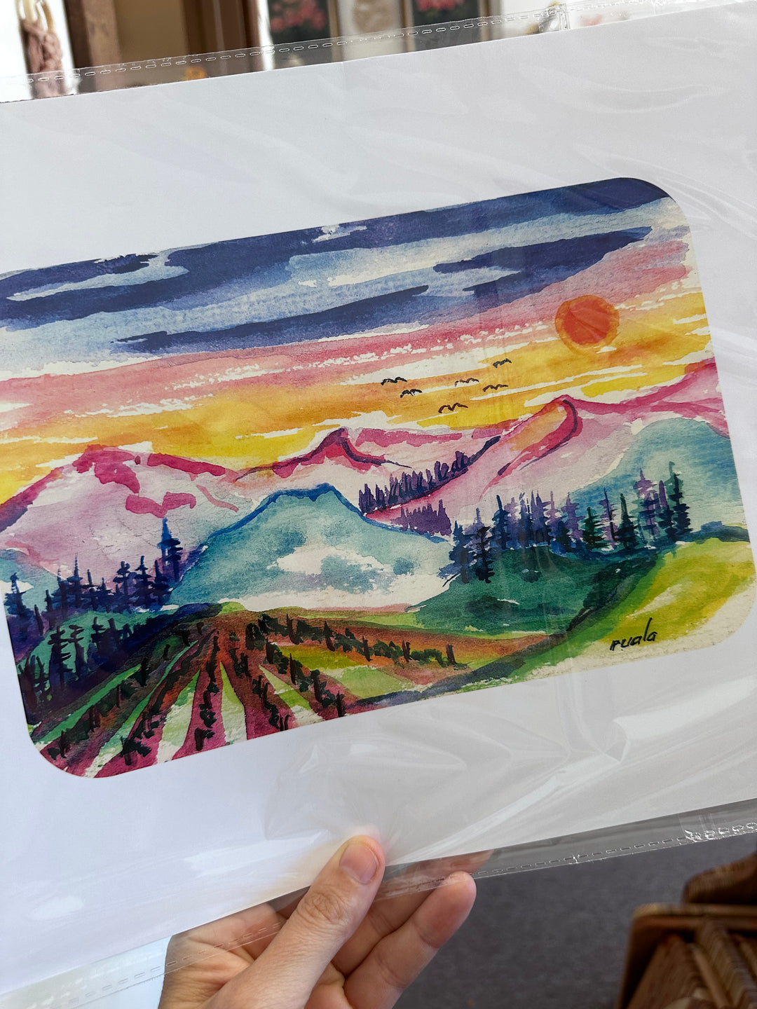 Alpenglow Mountains – Art Print by Ruala (Fruitvale, BC)