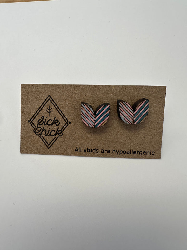Striped Petal Stud Earrings – Sick Chick (Revelstoke, BC)
