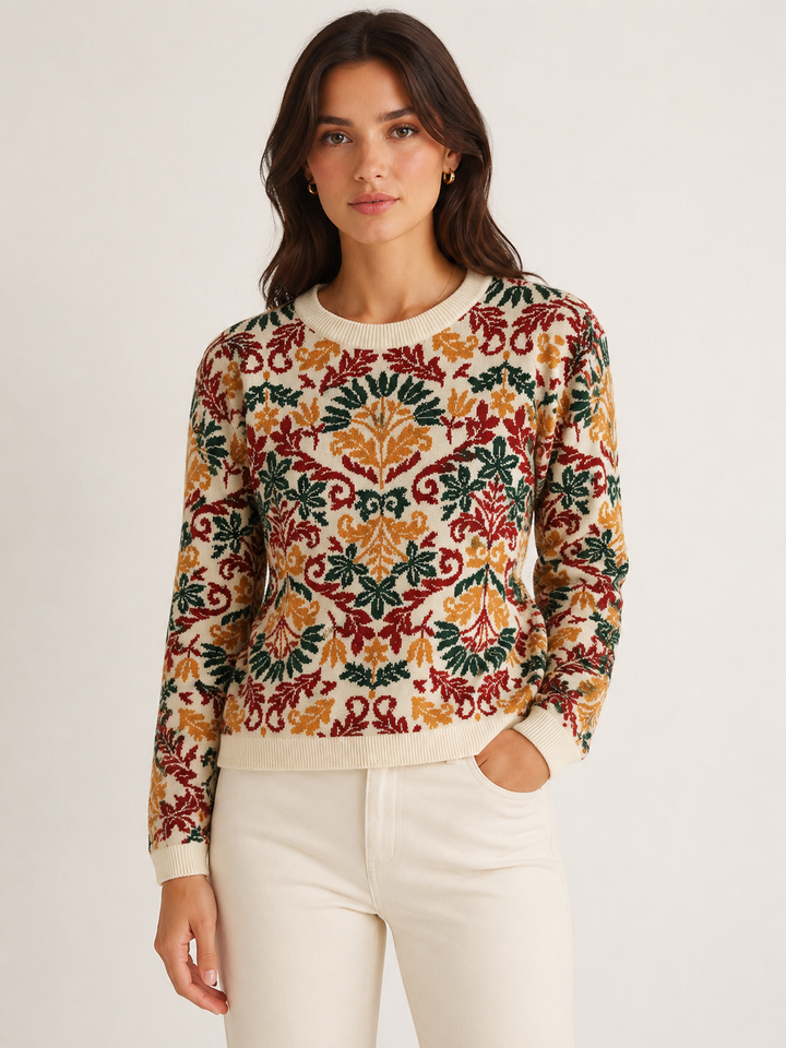 Autumn  Tapestry Knit Sweater