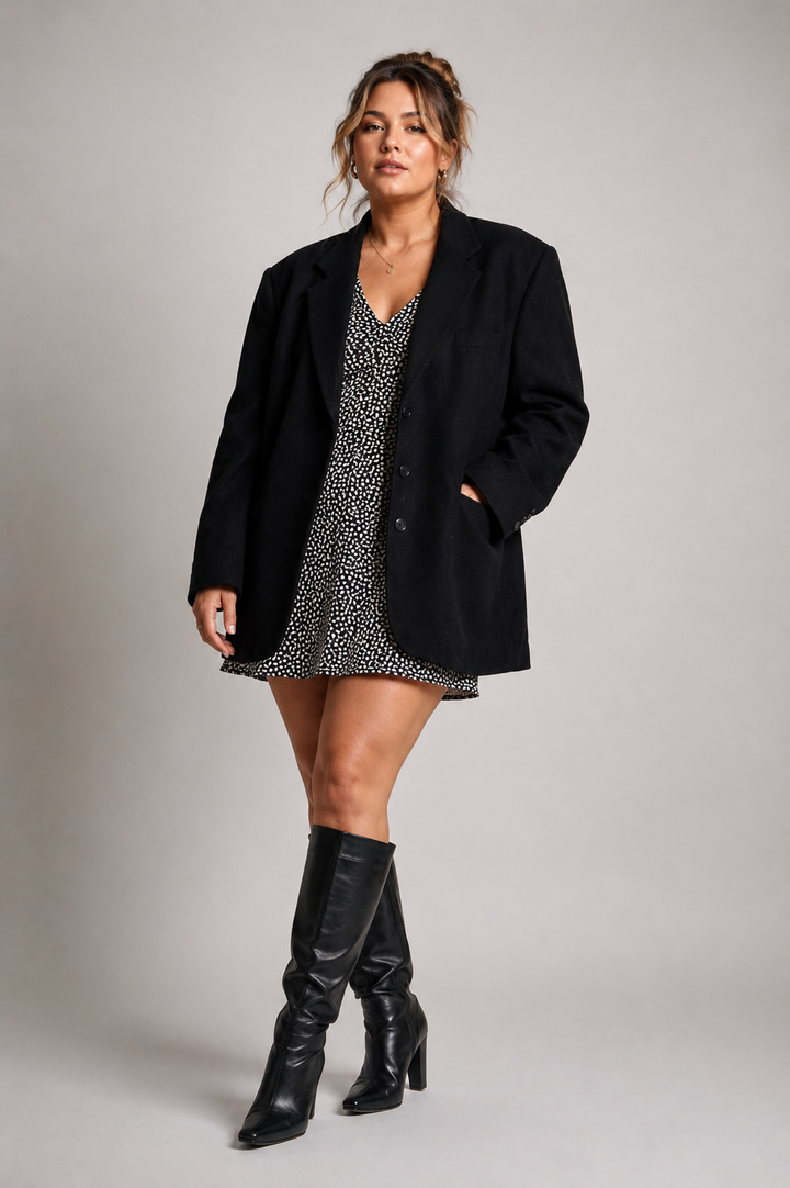 Vintage Wool &amp; Cashmere Black Blazer