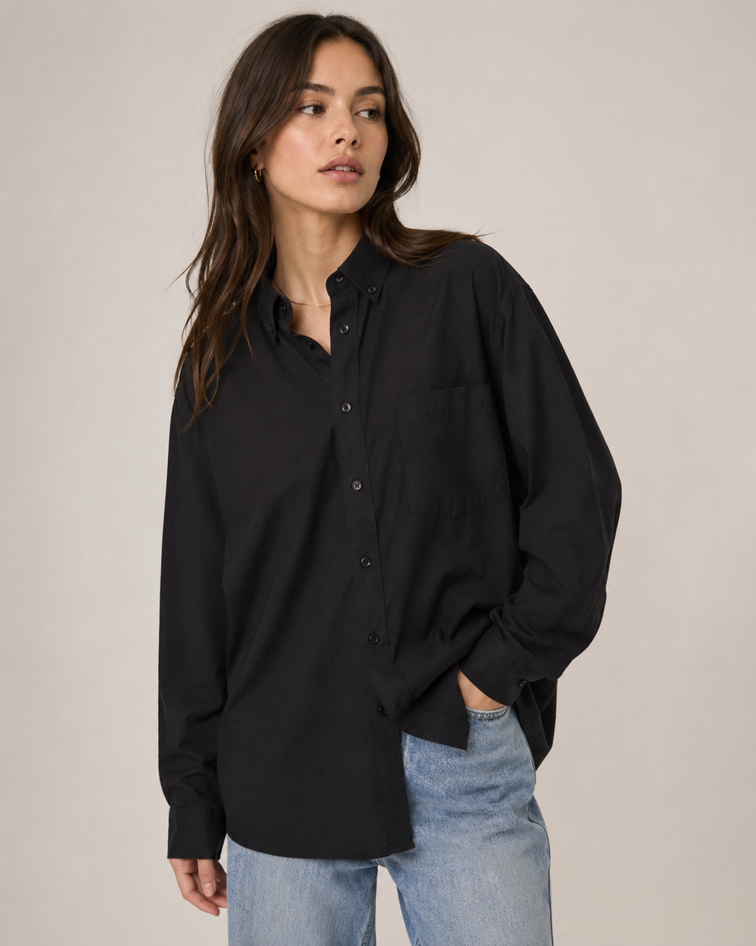 Denver Hayes Classic Fit Black Button Up