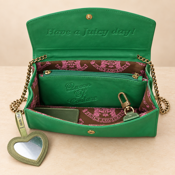Y2K Juicy Couture Green Chain Crossbody Bag