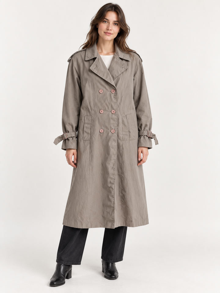 Vintage Taupe Trench Coat- Canadian Made