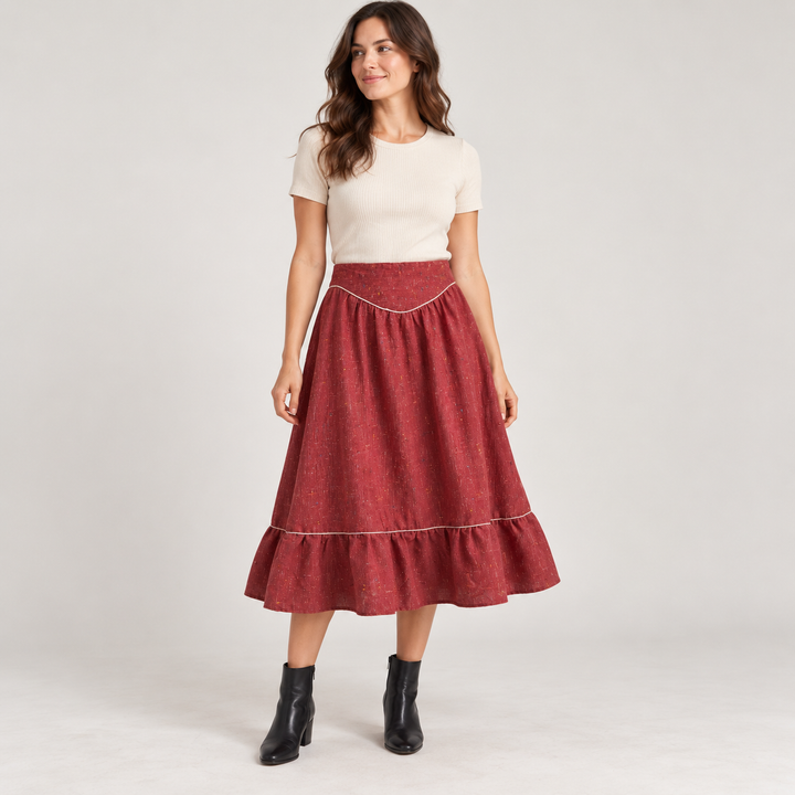 Vintage Cranberry Prairie Skirt