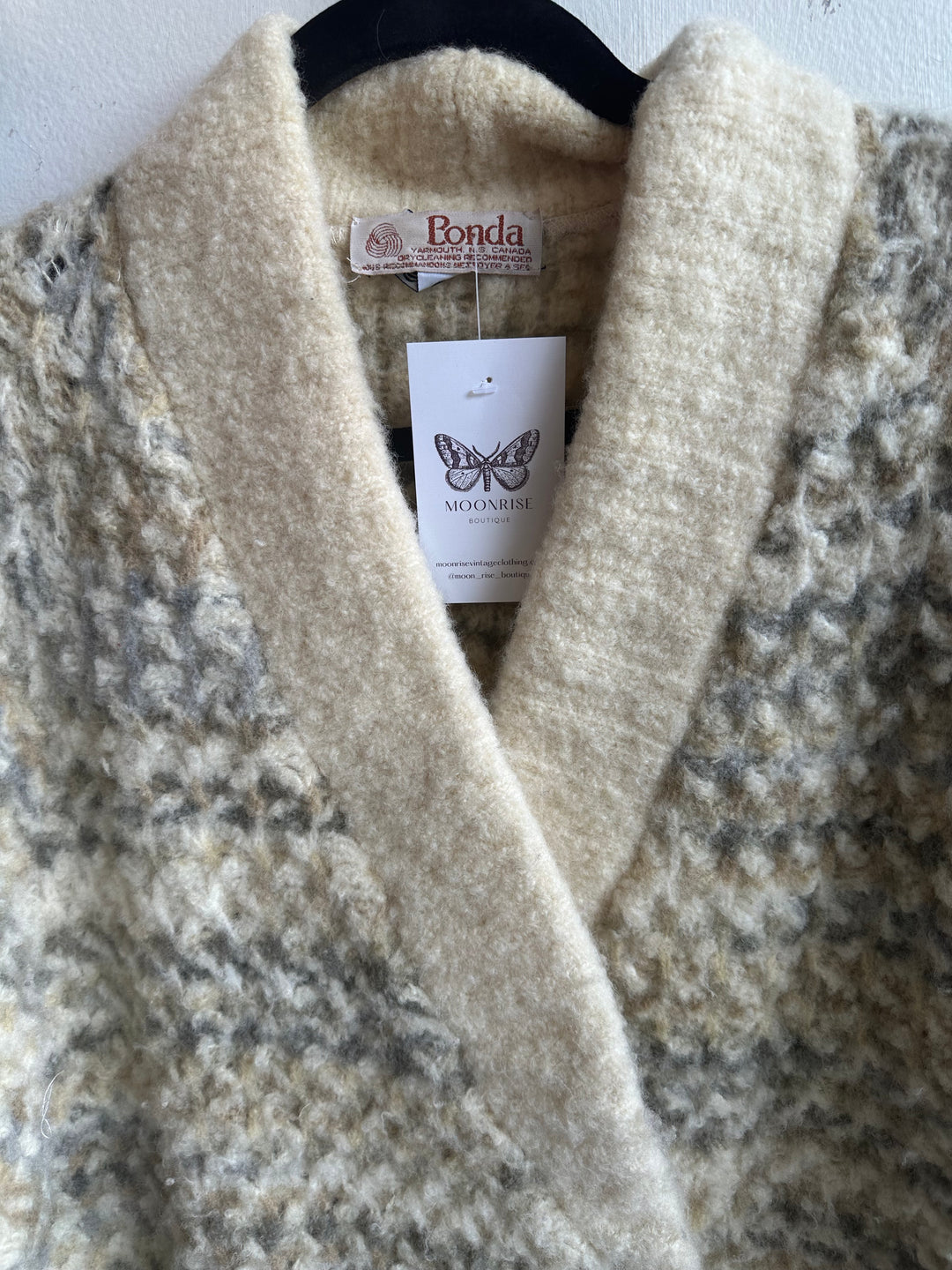 Vintage 70s Wool Blend Double-Breasted Sweater Jacket | Size Large