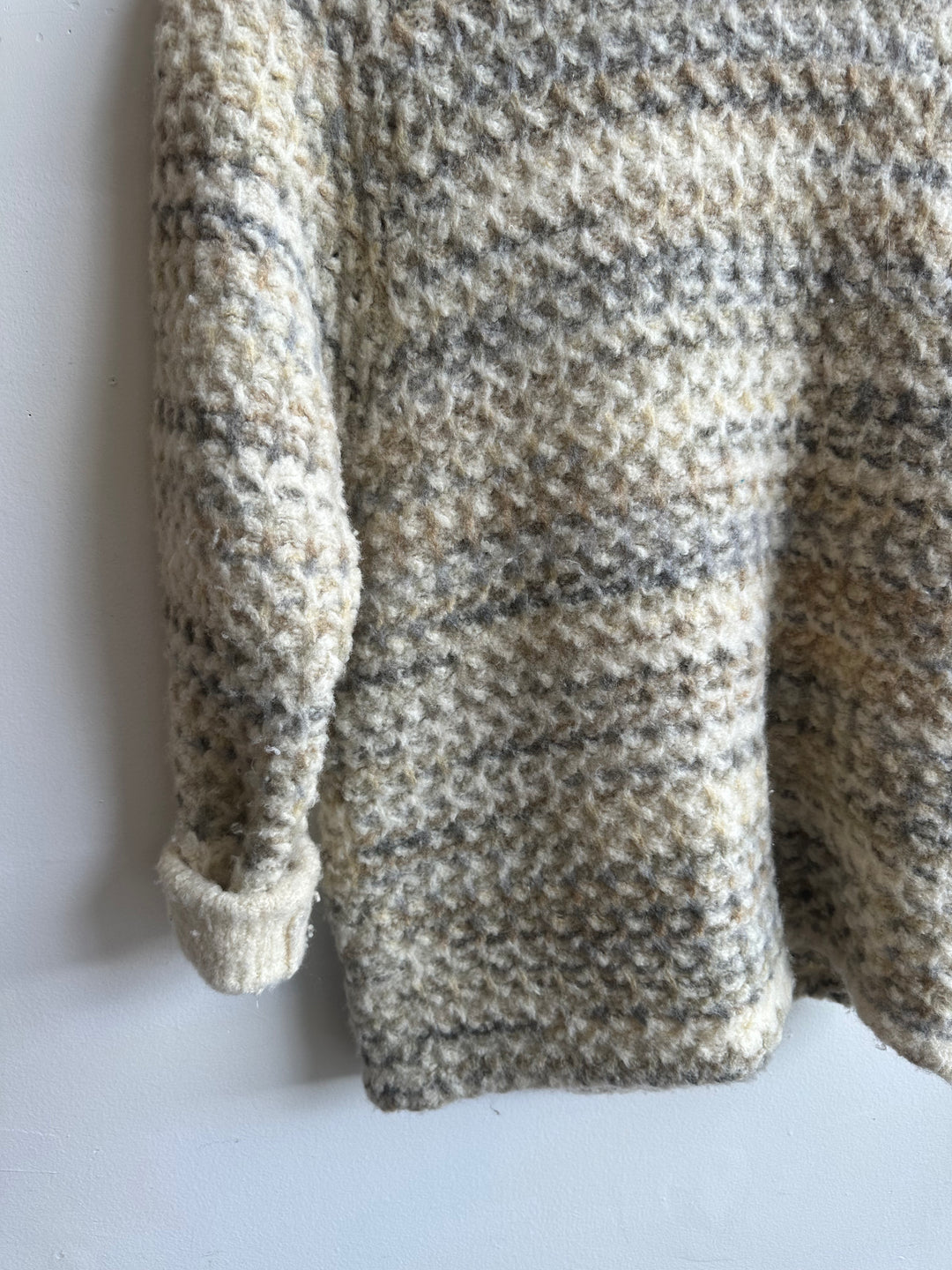 Vintage 70s Wool Blend Double-Breasted Sweater Jacket | Size Large