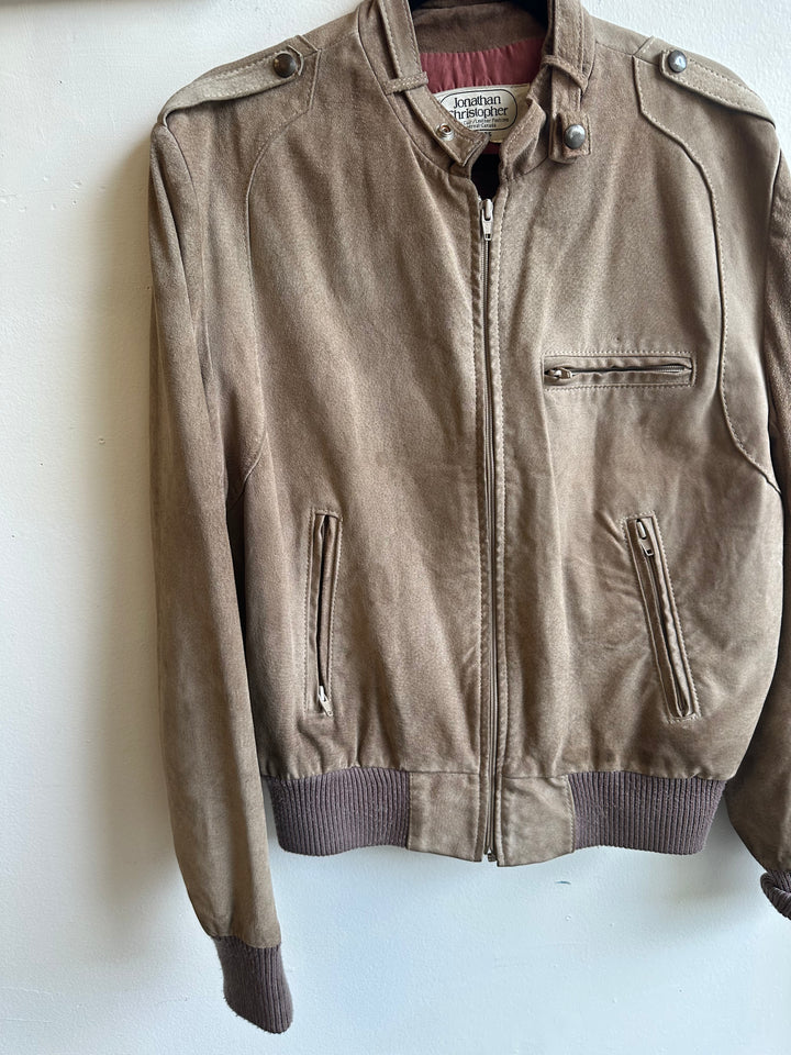 Vintage Suede Bomber Jacket – Jonathan Christopher | Size Medium