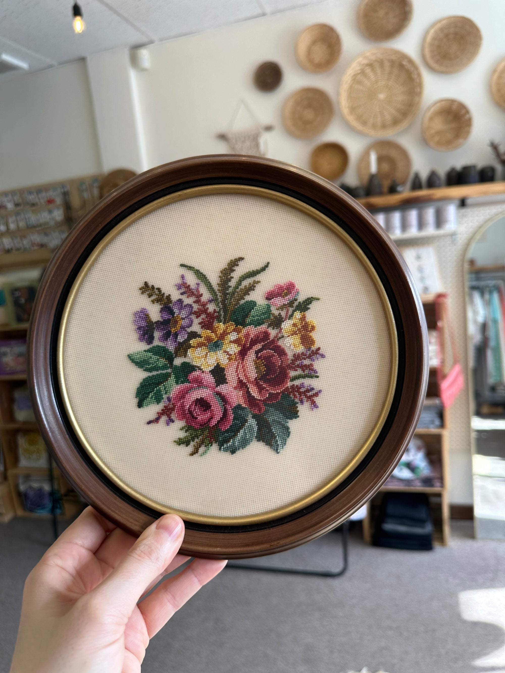 Vintage Floral Embroidery Wall Art