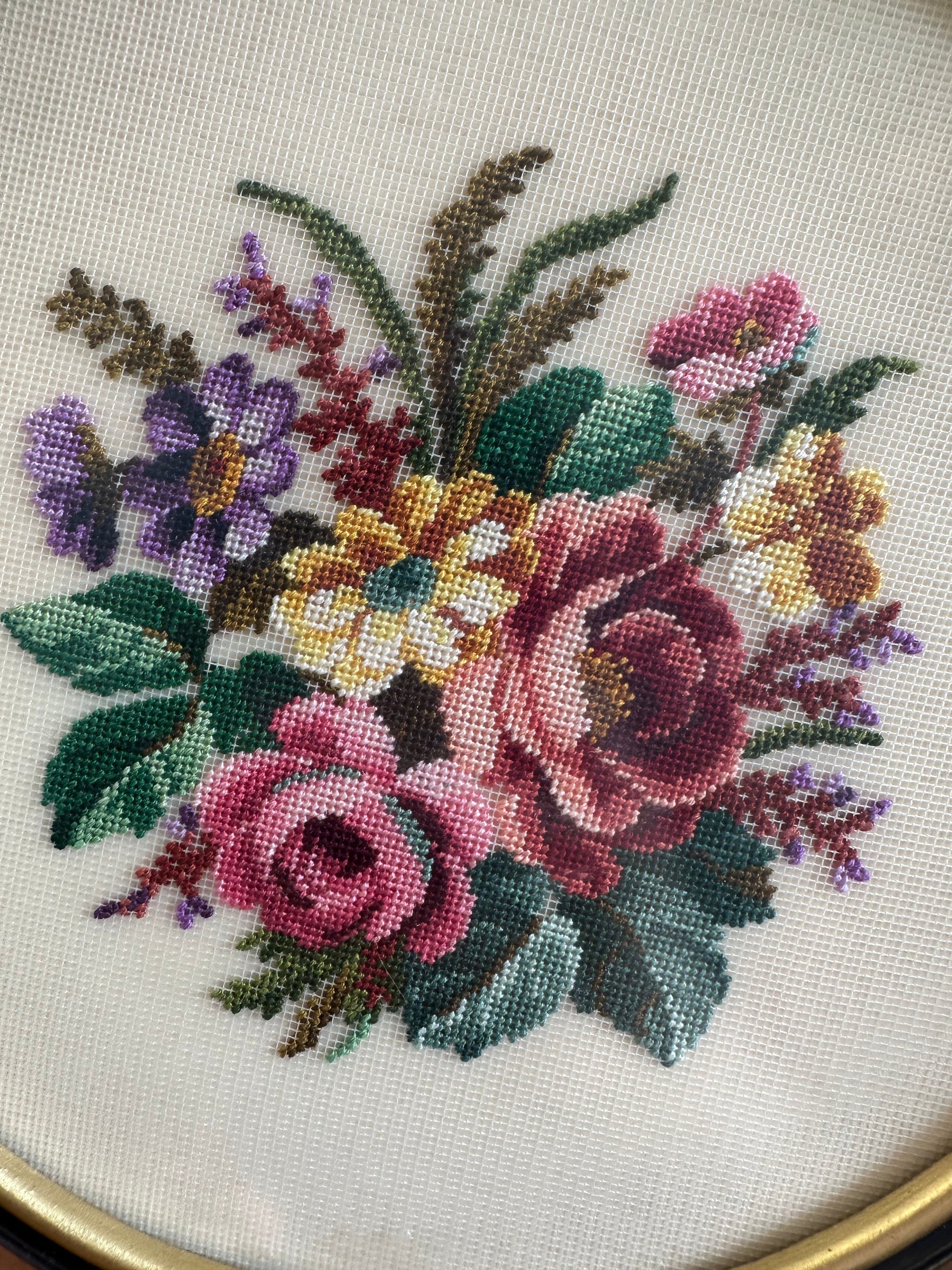 Vintage Floral Embroidery Wall Art