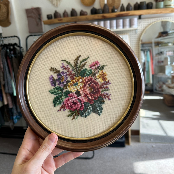 Vintage Floral Embroidery Wall Art