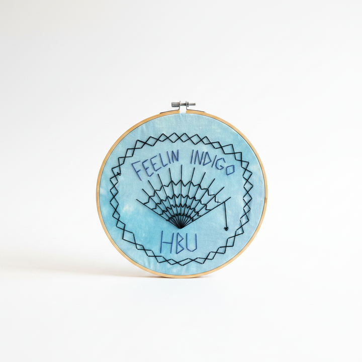 Handmade Embroidered Indigo Wall Art