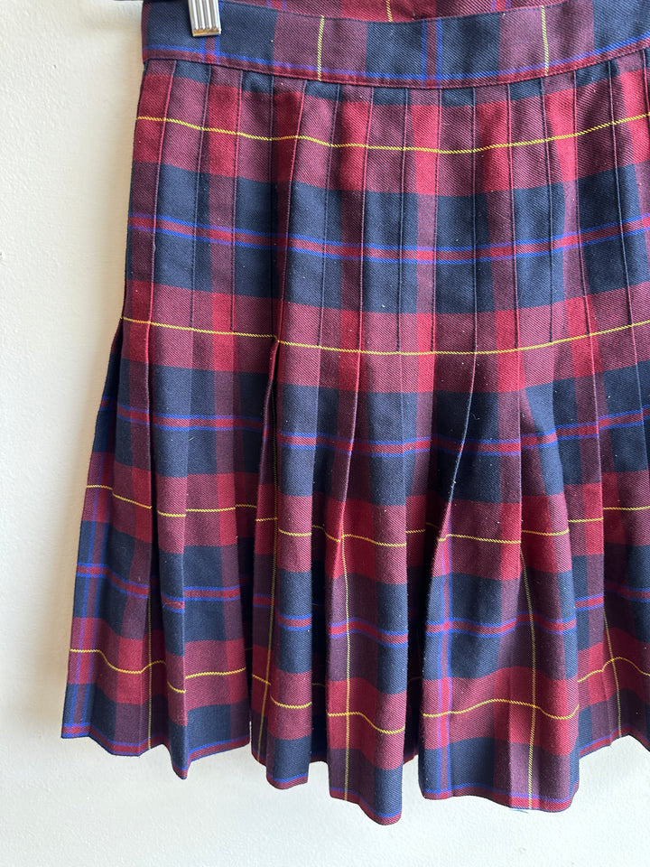 Vintage 80s Navy Red McCarthy Plaid Mini Skirt