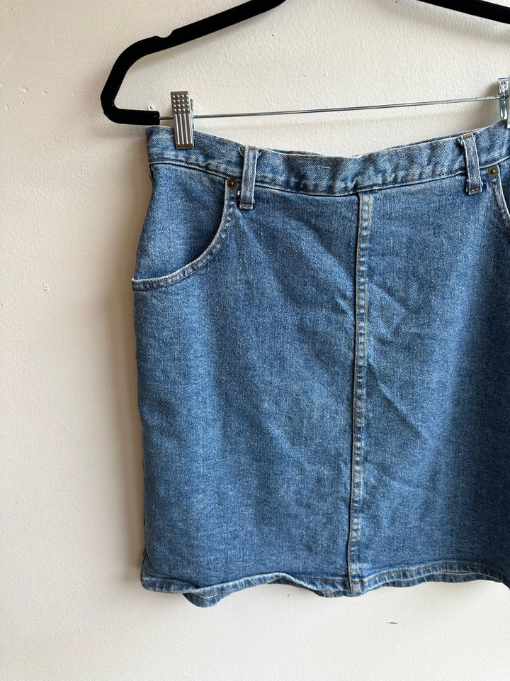 Vintage 80s Denim Mini Skirt | Size 14