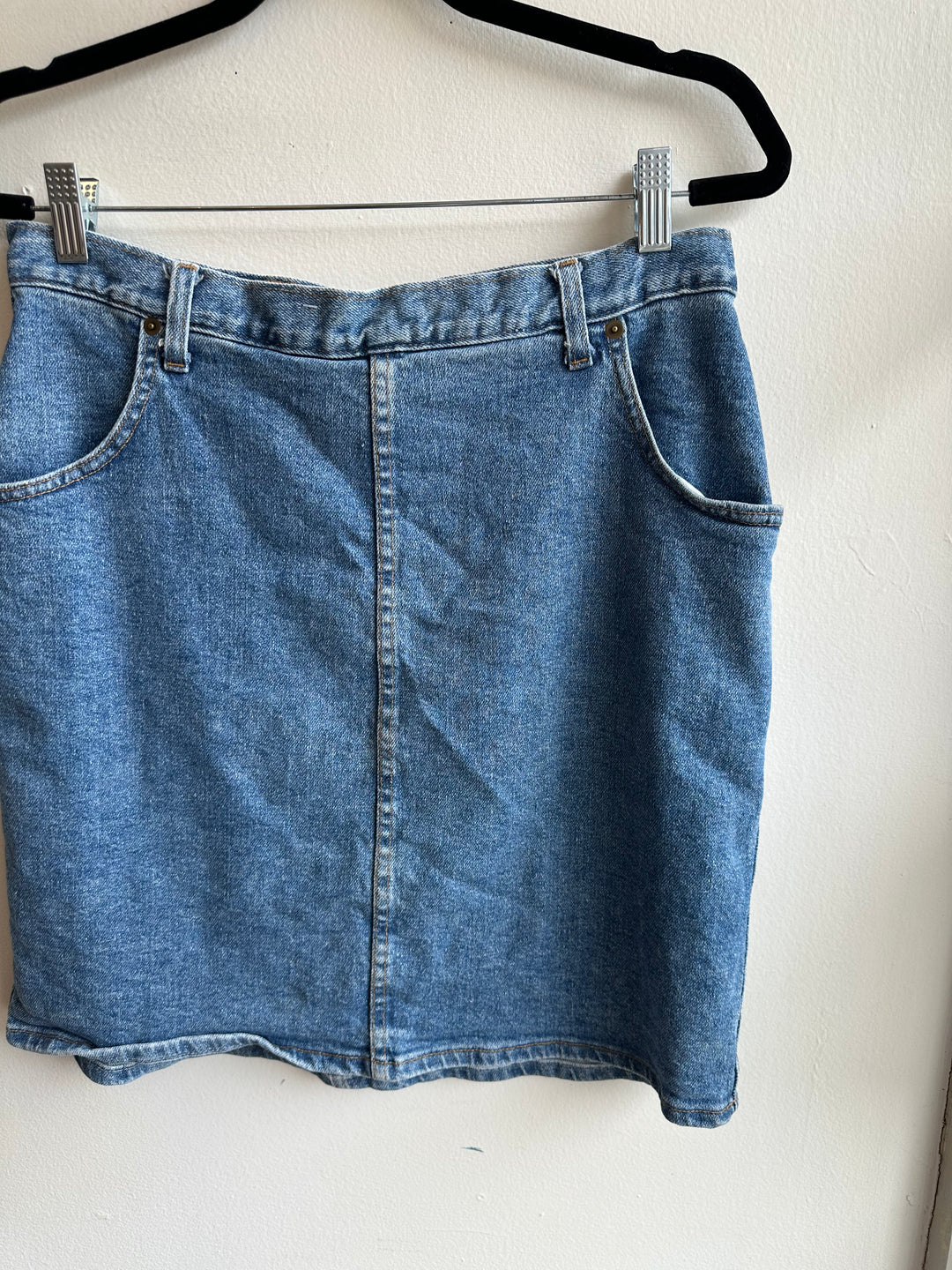 Vintage 80s Denim Mini Skirt | Size 14