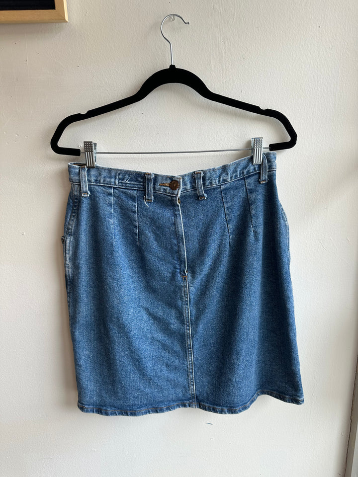 Vintage 80s Denim Mini Skirt | Size 14