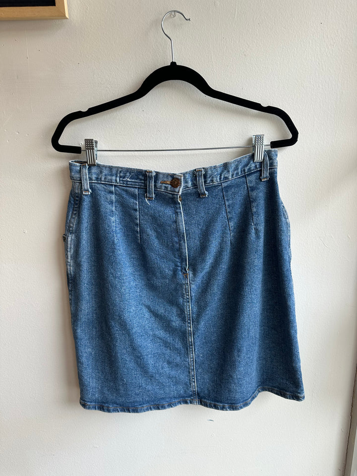 Vintage 80s Denim Mini Skirt | Size 14