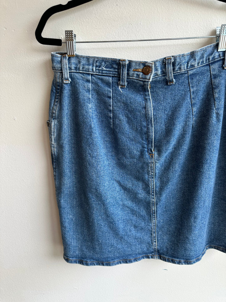 Vintage 80s Denim Mini Skirt | Size 14