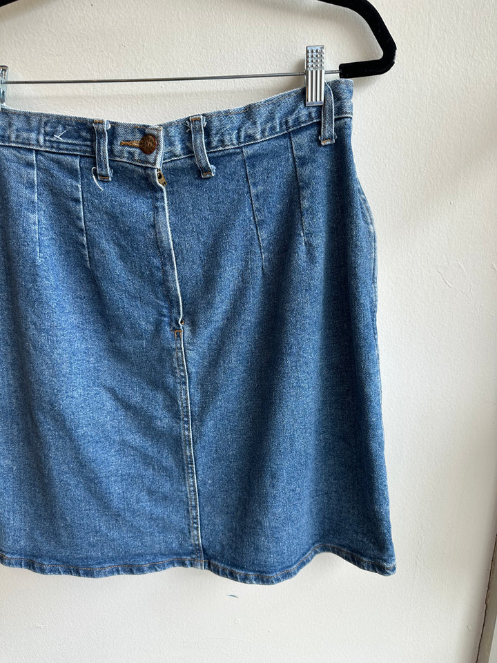 Vintage 80s Denim Mini Skirt | Size 14