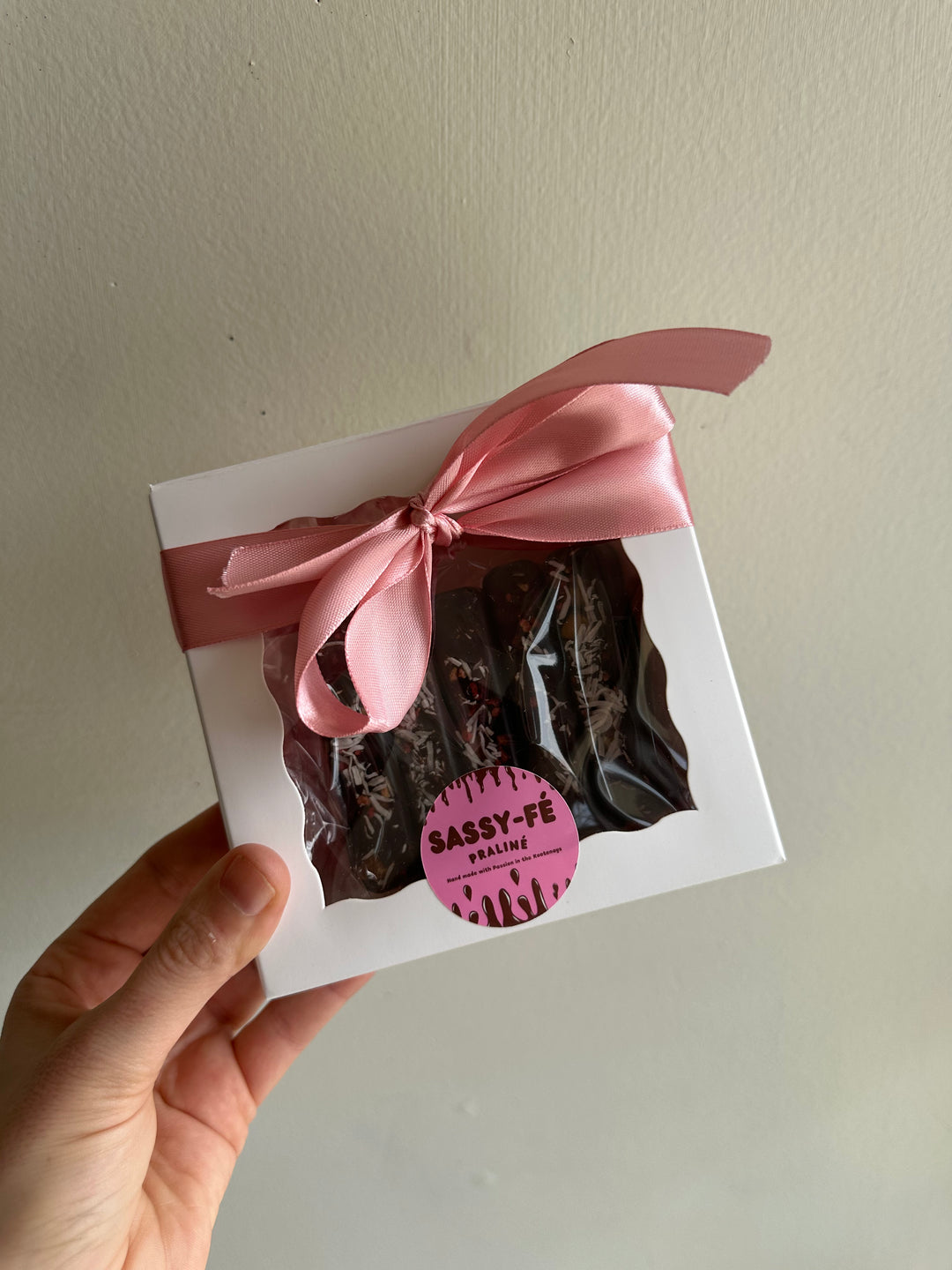 Sassy Fe Hand Crafted Dark Belgian Chocolate With Coconut Box