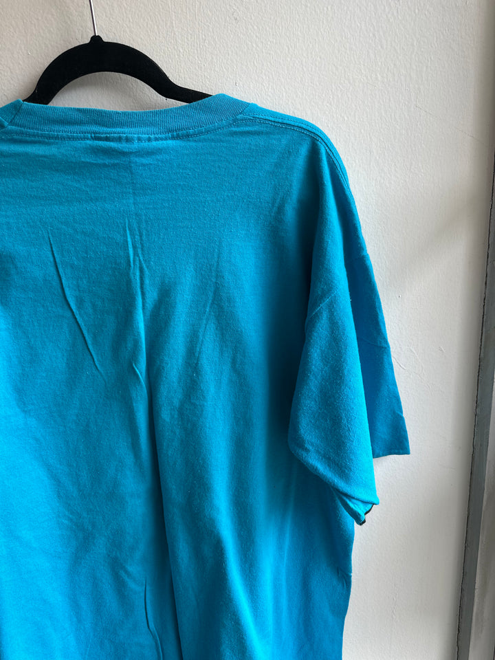 Vintage 1990s Mickey Mouse Blue Cotton Tee | Size XL