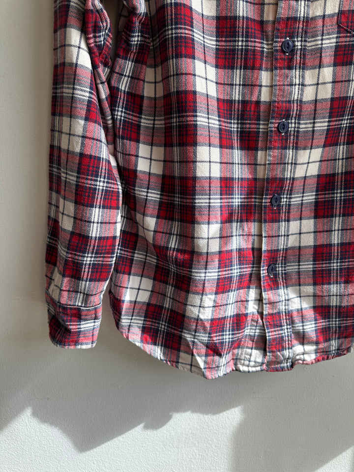 Vintage Ralph Lauren Red and Navy Cotton Flannel | Size Medium
