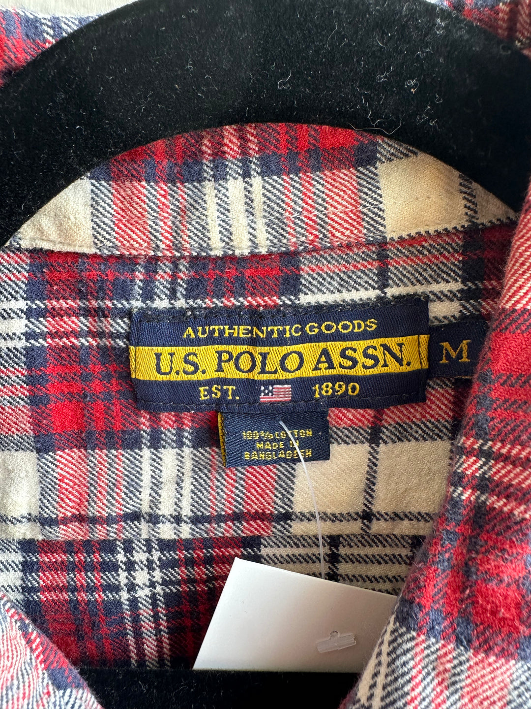 Vintage Ralph Lauren Red and Navy Cotton Flannel | Size Medium