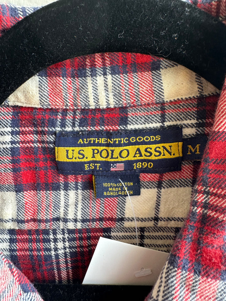 Vintage Ralph Lauren Red and Navy Cotton Flannel | Size Medium