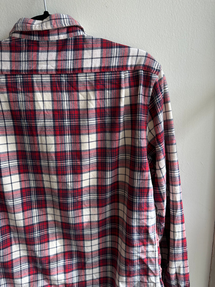 Vintage Ralph Lauren Red and Navy Cotton Flannel | Size Medium