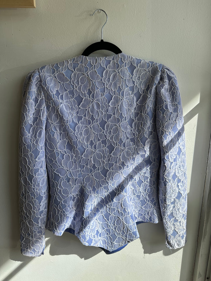 Vintage 1980s Purple Lace Blazer | Size Medium