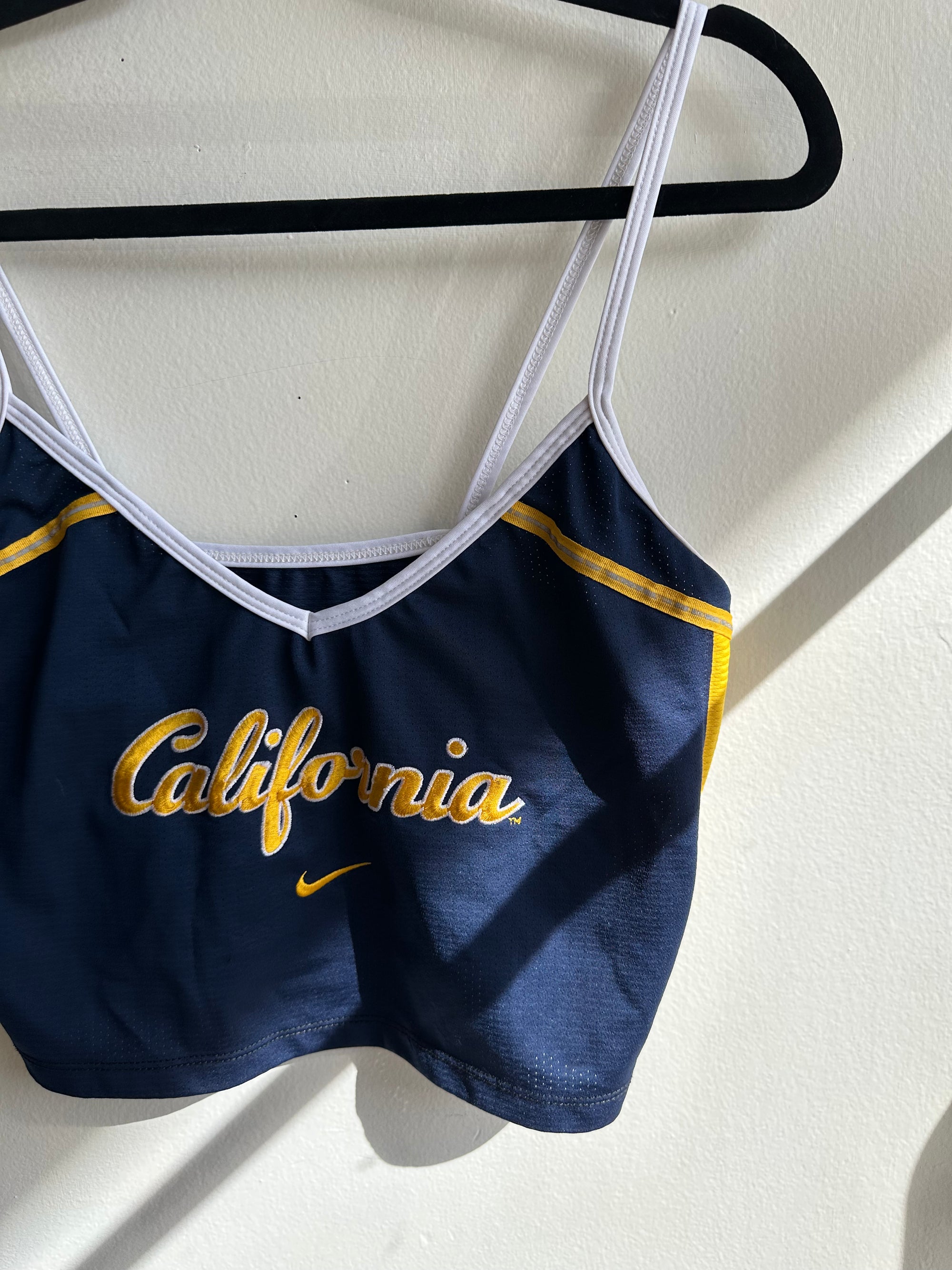 Vintage Nike California Berkeley Basketball Team Cropped Tank Top | Size Medium