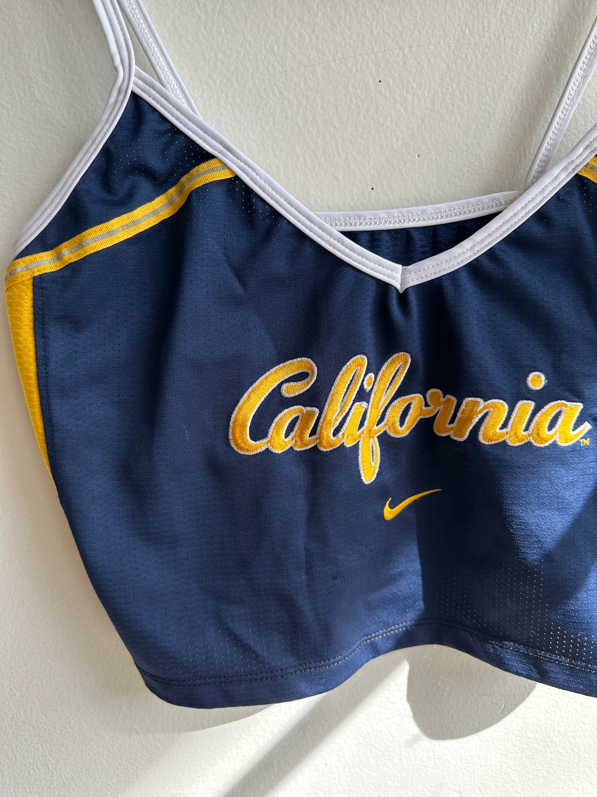 Vintage Nike California Berkeley Basketball Team Cropped Tank Top | Size Medium