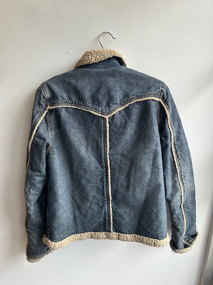Vintage Sherpa Lined Denim Jacket | Size M