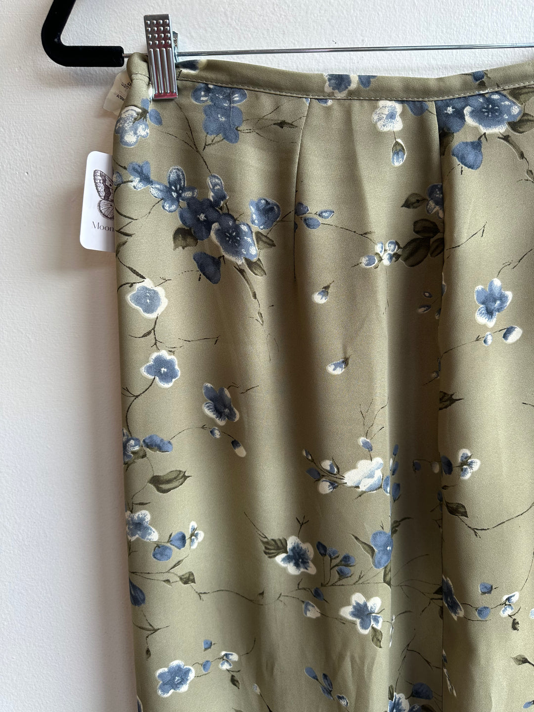 Vintage 90s Green Floral Maxi Skirt | Made in Canada | Size 10