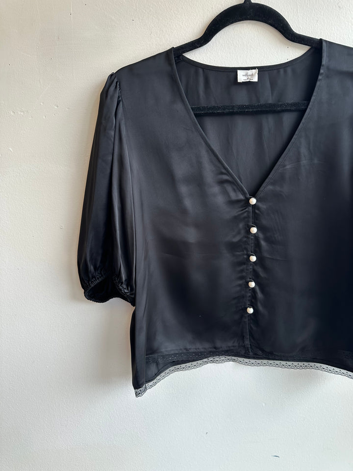Wilfred Black Bria Balloon Sleeve Top