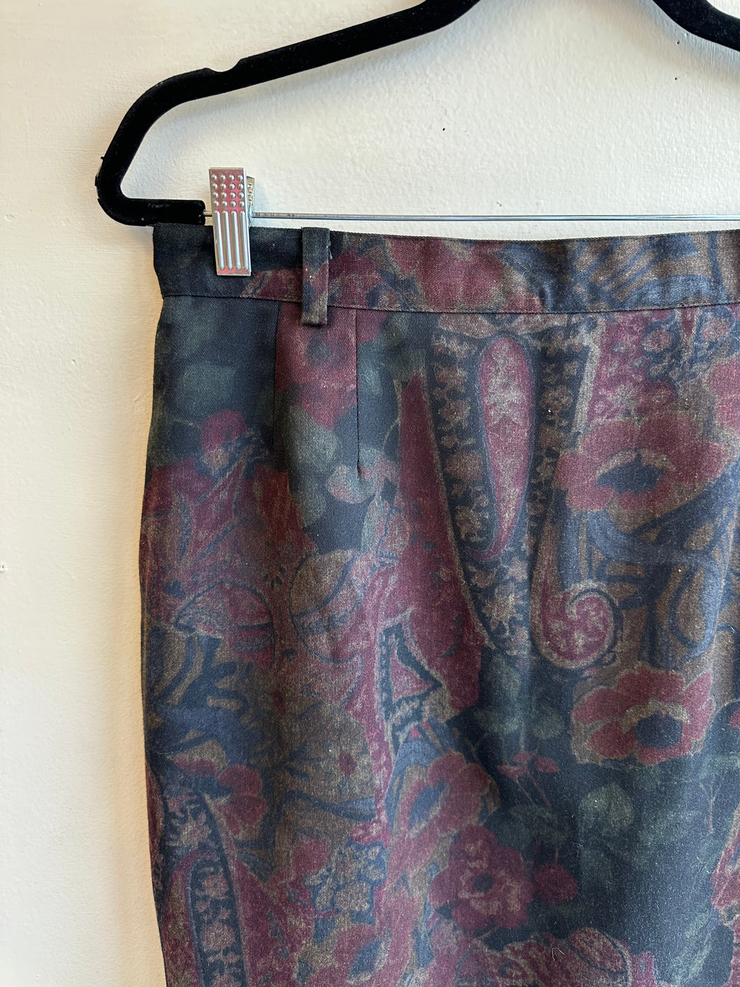 Vintage Floral Print A-Line Skirt | Size 15 | Made in Canada