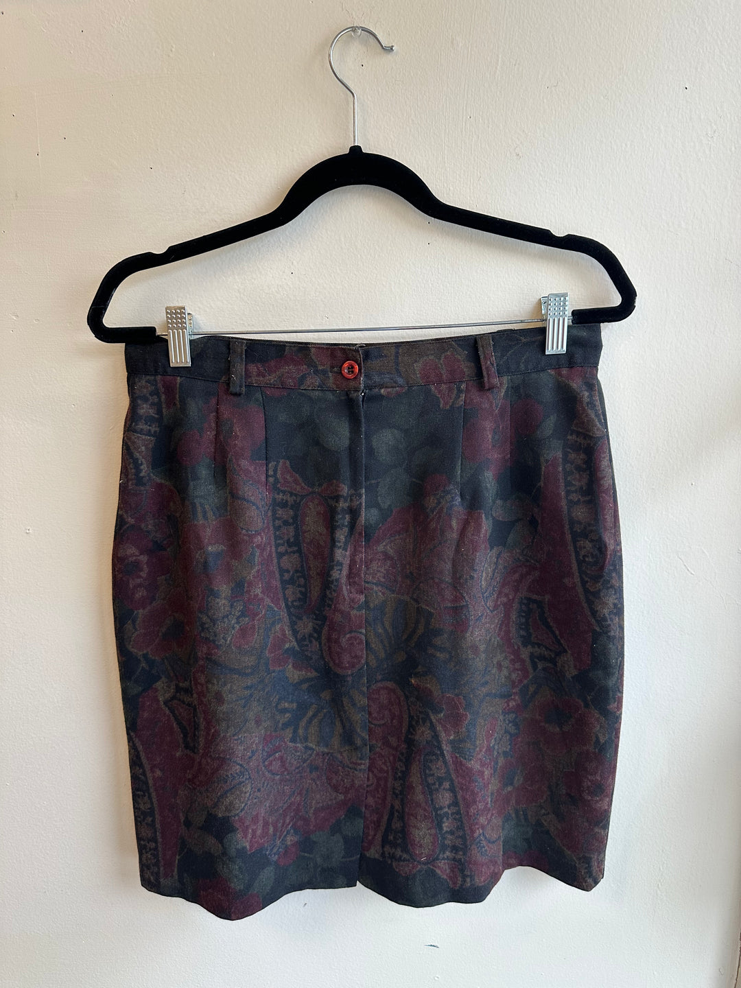 Vintage Floral Print A-Line Skirt | Size 15 | Made in Canada