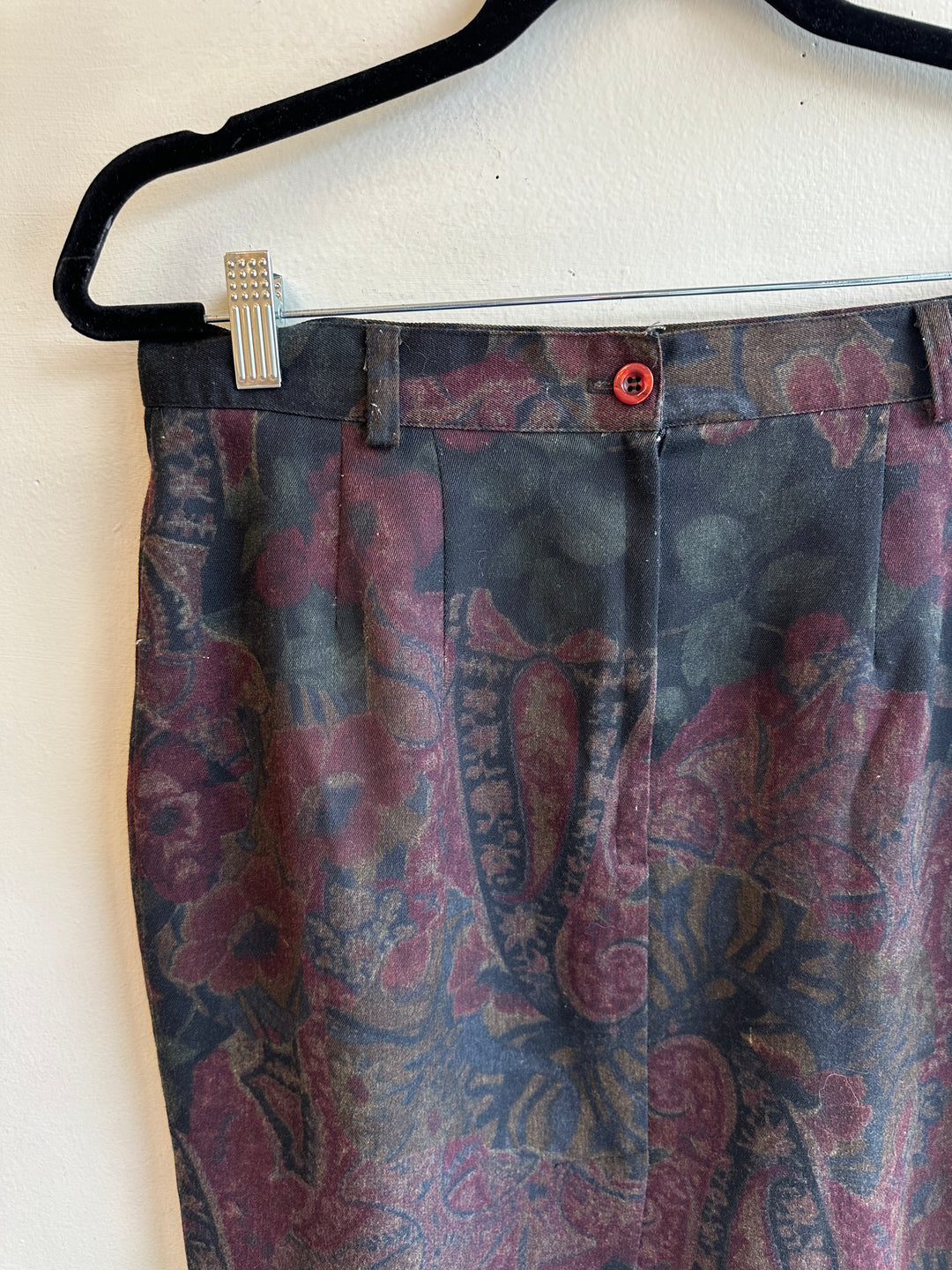 Vintage Floral Print A-Line Skirt | Size 15 | Made in Canada